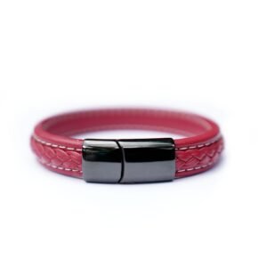 PULSERA CUERO DINAMO ROJO