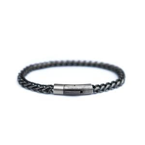 PULSERA TITAN – ACERO TRENZADO NEGRO