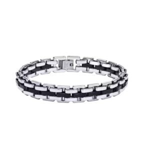 TITANIUM LINK – PULSERA DE ACERO NEGRO Y PLATEADO