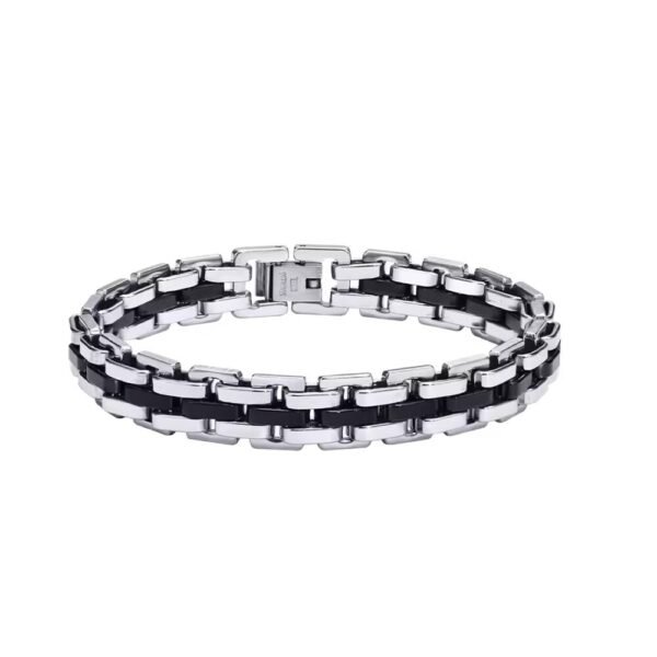 TITANIUM LINK – PULSERA DE ACERO NEGRO Y PLATEADO
