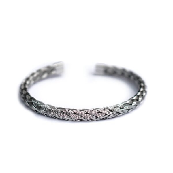 SILVER BRAID – PULSERA DE ACERO TRENZADO