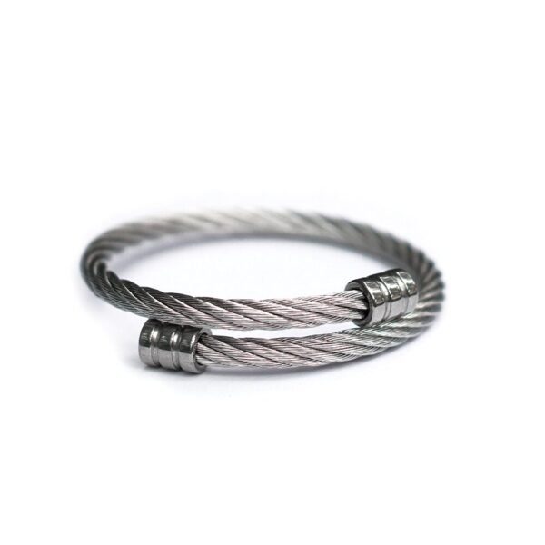 39 SILVER TORQUE: PULSERA DE ACERO TRENZADO.