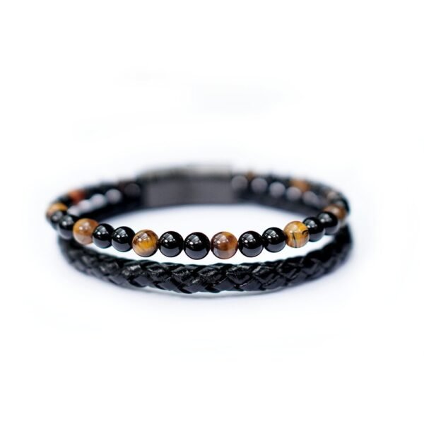 4a PULSERA MULTILAYER ÓNIX Y OJO DE TIGRE