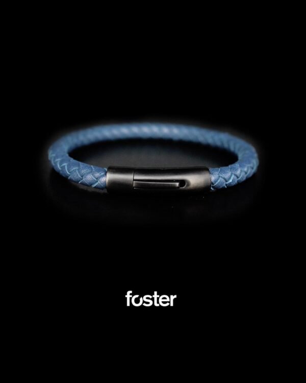 PULSERA CUERO LIAM  AZUL