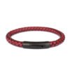 PULSERA CUERO LIAM  ROJO