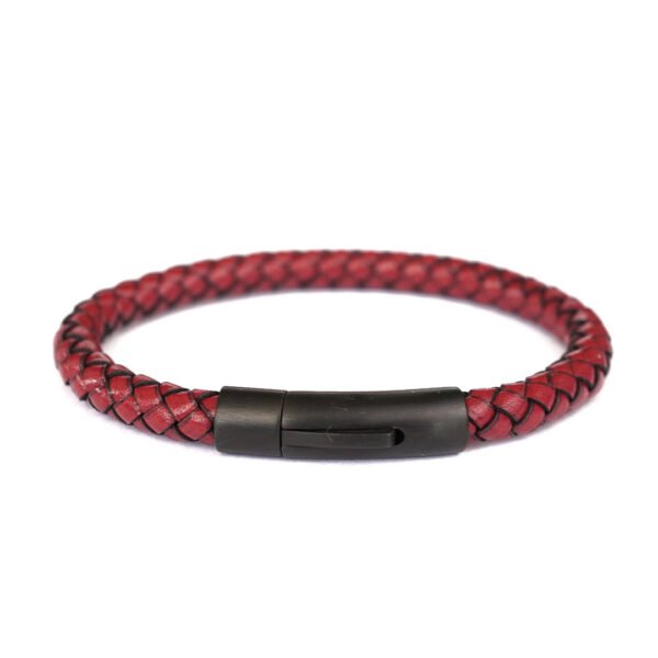 PULSERA CUERO LIAM  ROJO
