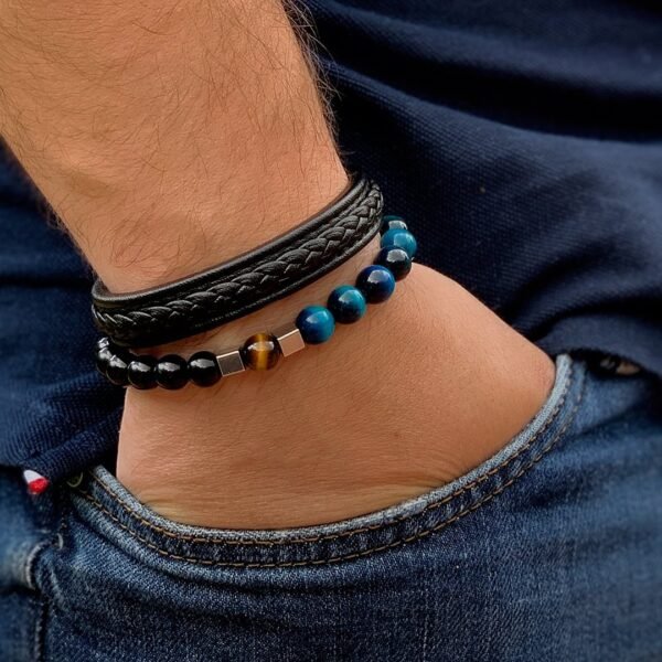 PULSERA CUERO DINAMO NEGRO