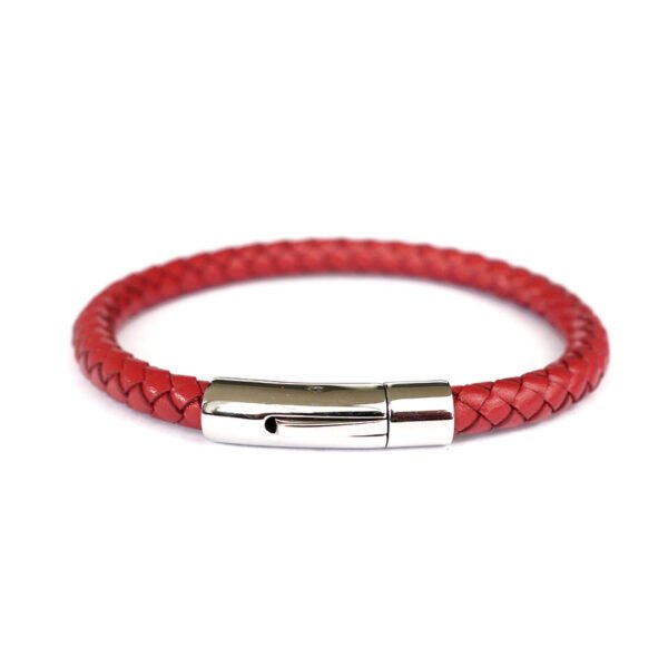 PULSERA CUERO LIAM  ROJO