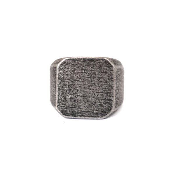 14 ANILLO CUADRADO THEO PLATEADO ACERO INOXIDABLE