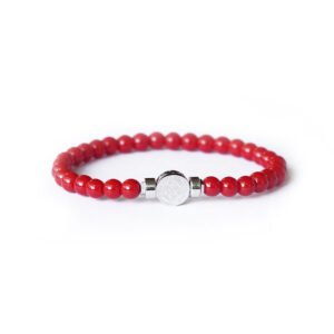PULSERA SANCTUM - ÁGATA ROJA CON MEDALLA SAN BENITO