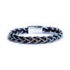 PULSERA IRON BRAID - CUERO Y ACERO INOXIDABLE