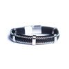 187 PULSERA BLACK FORGE- CUERO Y ACERO INOXIDABLE