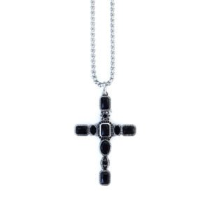 CADENA CRUZ IMPERIAL ZIRCONIA NEGRA