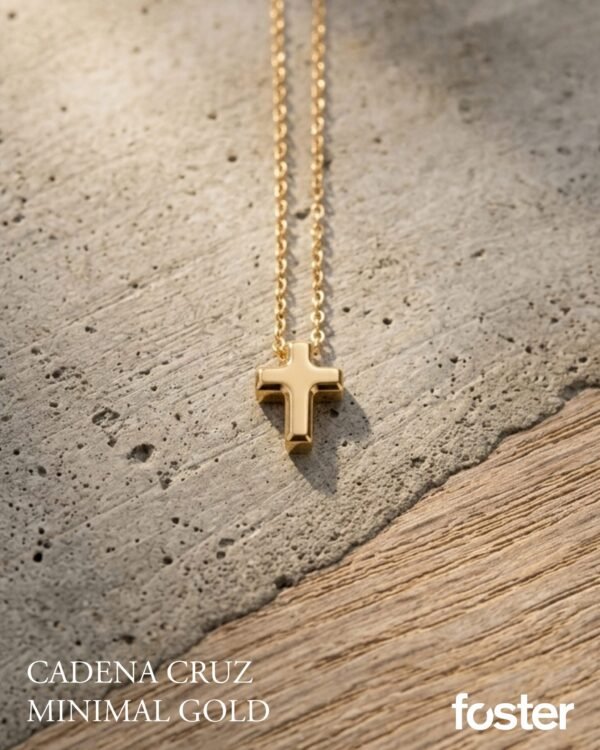 CADENA CRUZ MINIMAL GOLD