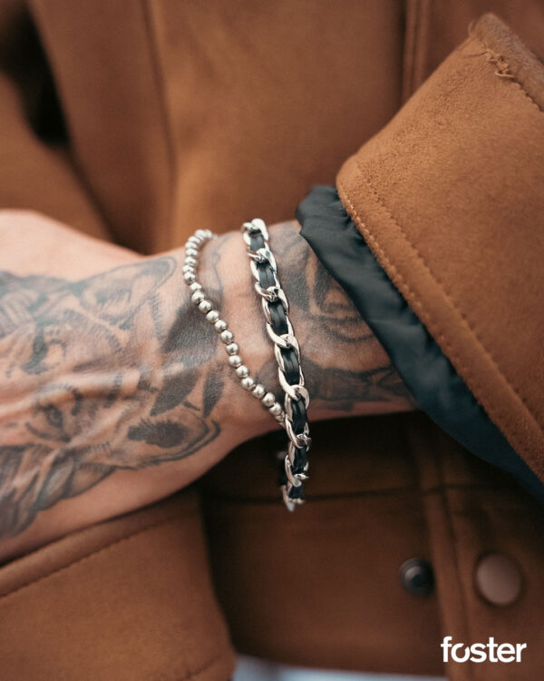 CLASSIC SILVER BEADED BRACELET