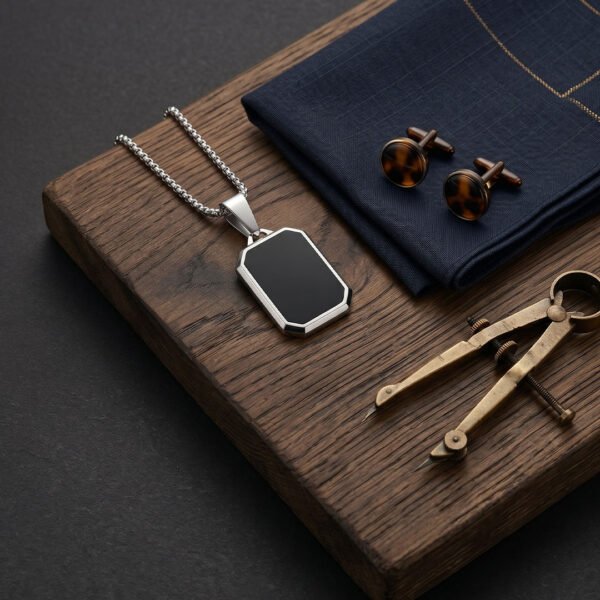 ONYX TAG NECKLACE