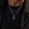 378 LAPIS LAZULI EDGE NECKLACE